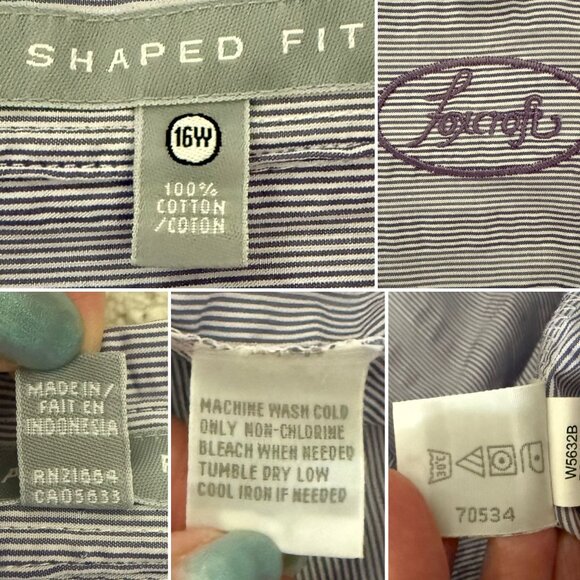 Foxcroft Womens Size XL Purple Textured Cotton Button Up Shirt NWT Collar Blouse - Picture 7 of 11